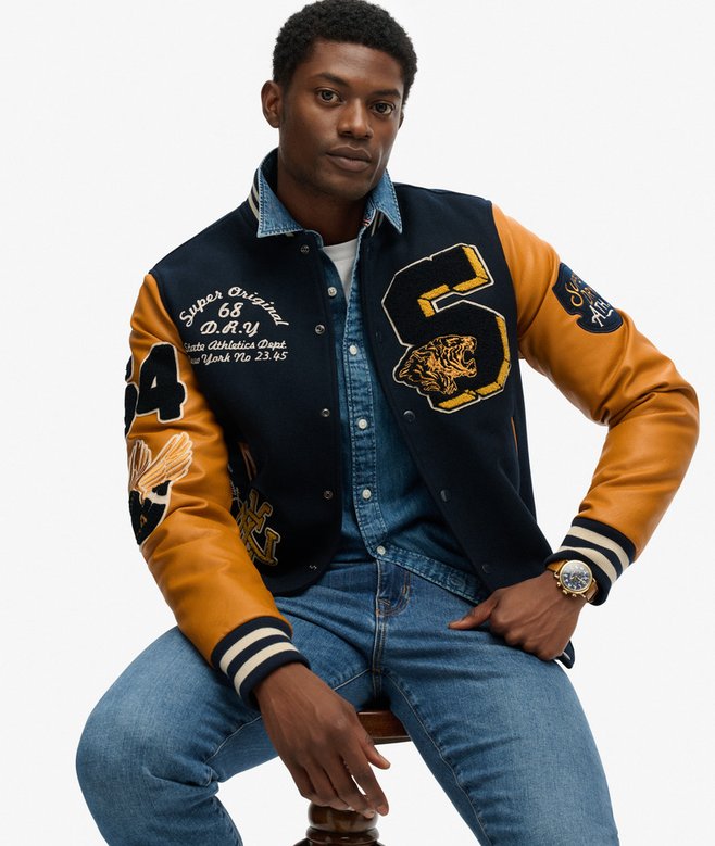 superdry Vintage Patched Varsity Jacket
