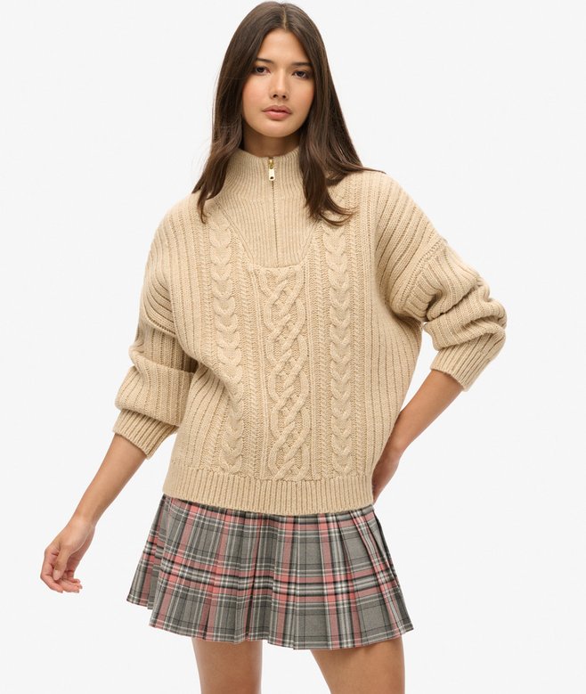 superdry Vintage Pleated Mini Skirt