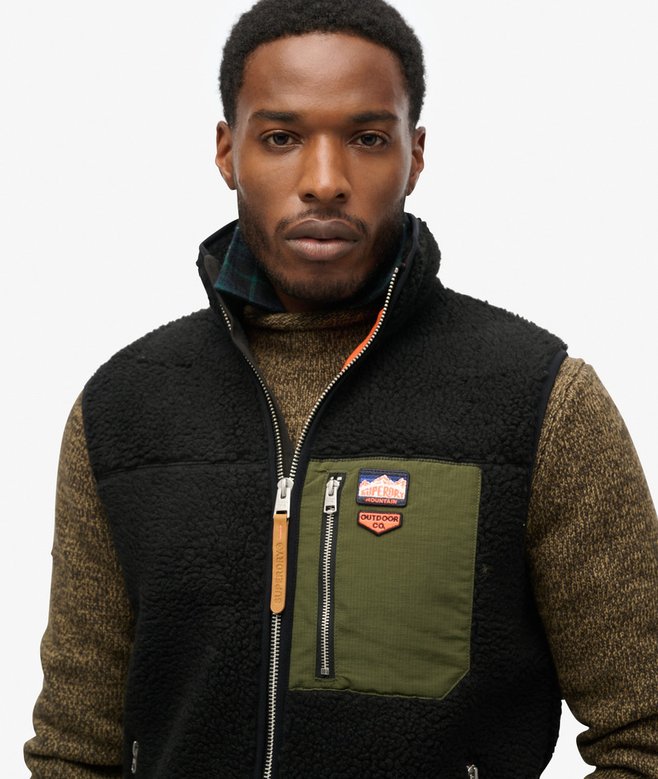 Superdry Vintage Retro Borg Fleece Gilet