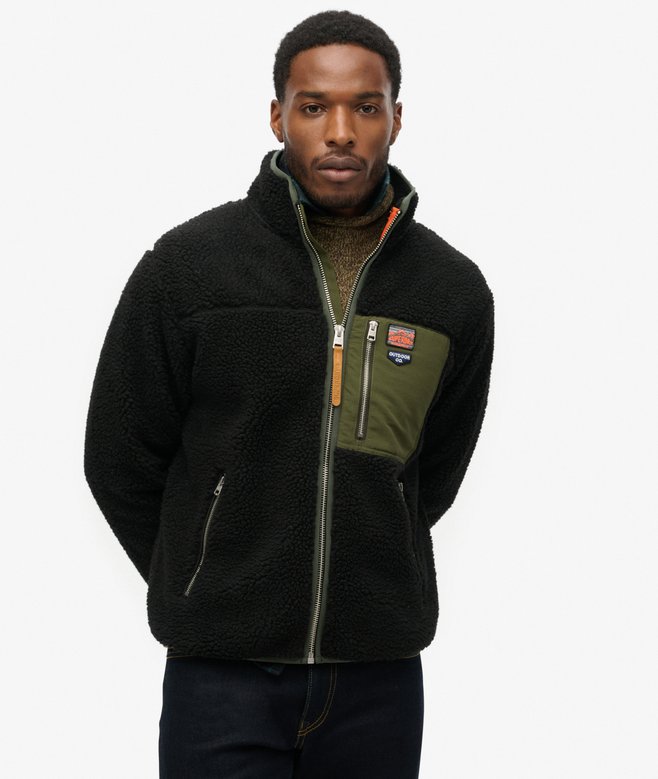 superdry Vintage Retro Borg Fleece Jacket