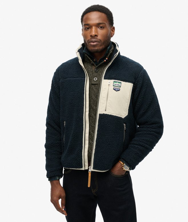 superdry Vintage Retro Borg Fleece Jacket