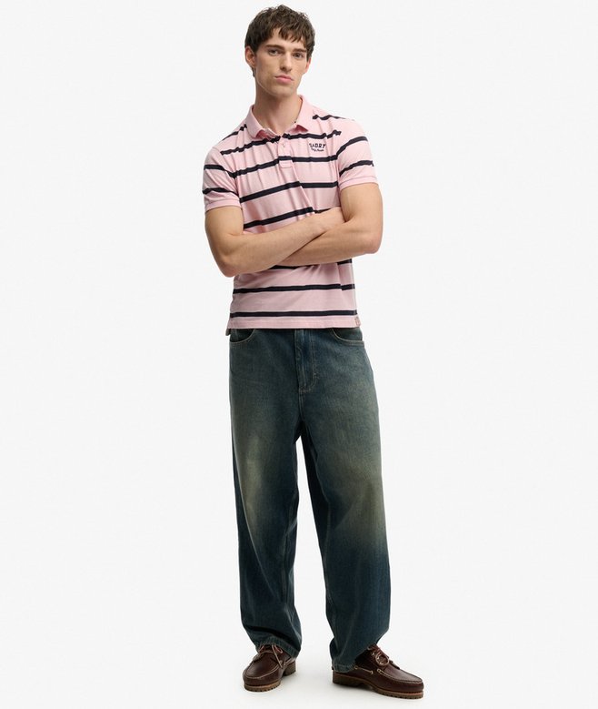 Superdry Vintage Stripe Jersey Polo Shirt