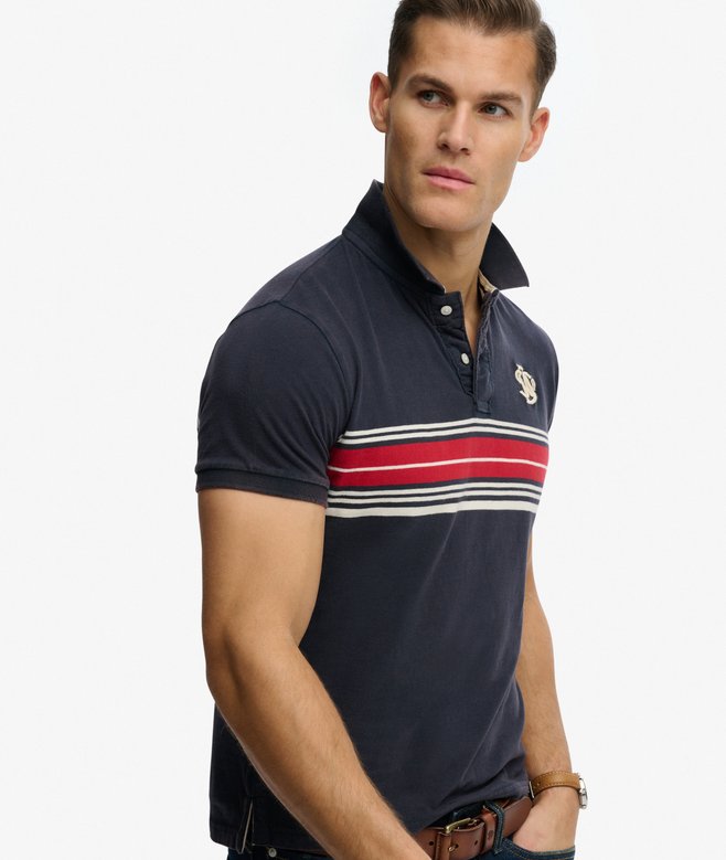 Superdry Vintage Stripe Jersey Polo Shirt