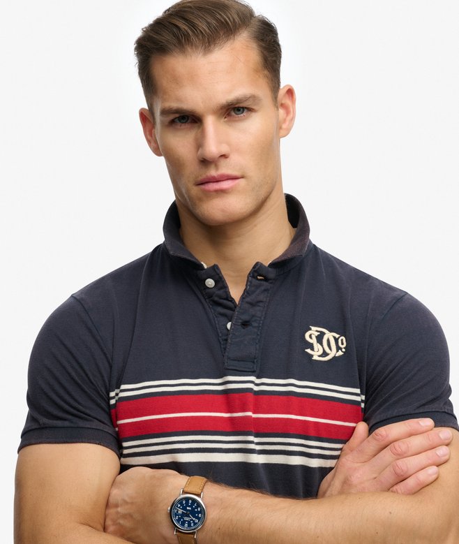 Superdry Vintage Stripe Jersey Polo Shirt
