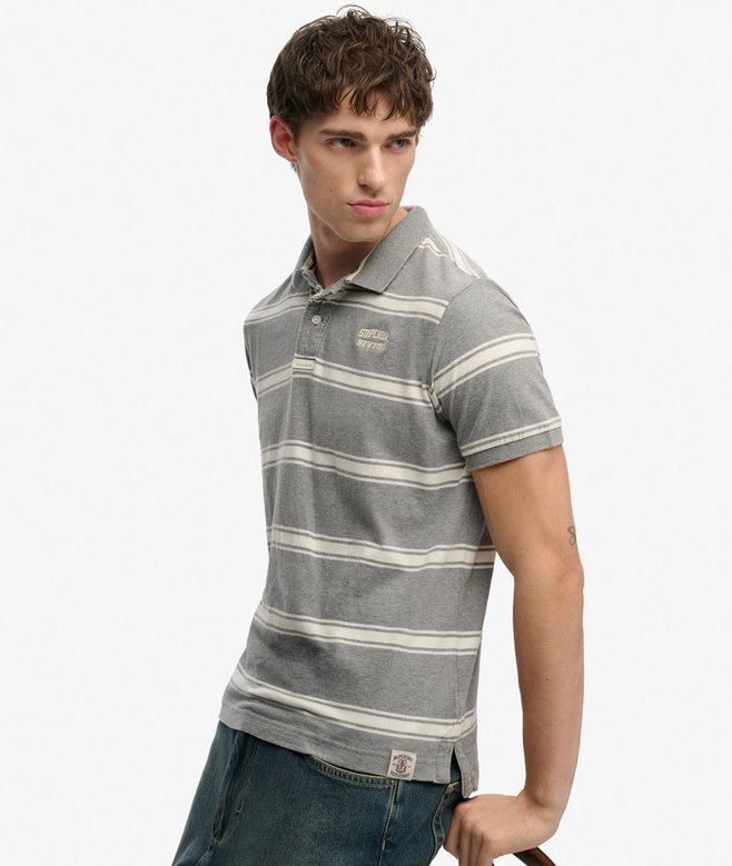 superdry Vintage Stripe Jersey Polo Shirt
