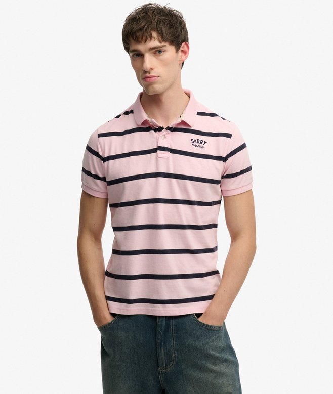 superdry Vintage Stripe Jersey Polo Shirt