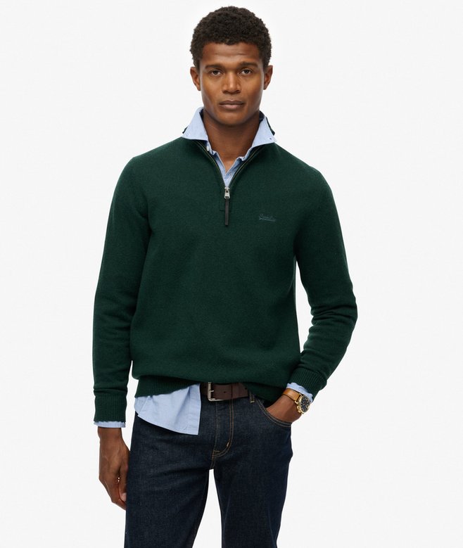 superdry Wool Blend Half Zip Jumper