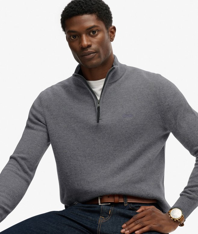 superdry Wool Blend Half Zip Jumper