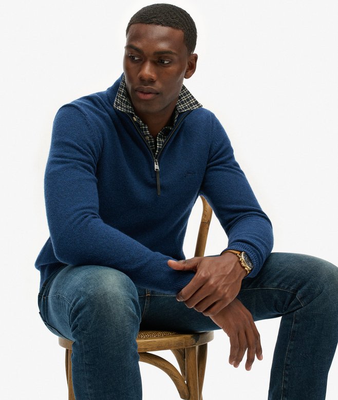 Superdry Wool Blend Half Zip Jumper