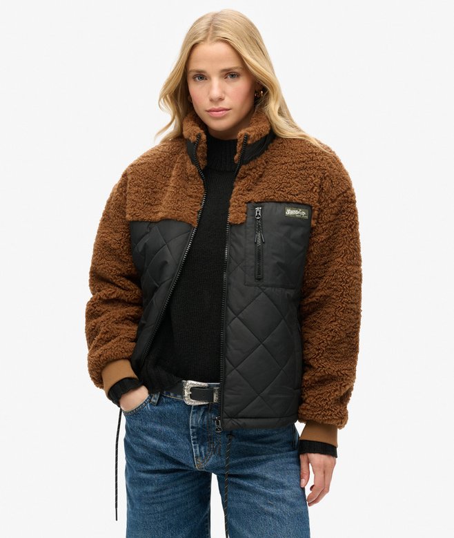 superdry Workwear Sherpa Fleece Hybrid Jacket