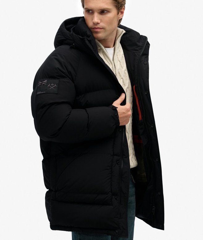 superdry XPD Longline Baffle Parka Jacket