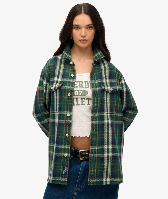 superdry The Merchant Store - Oversized Heavy Checked Shirt