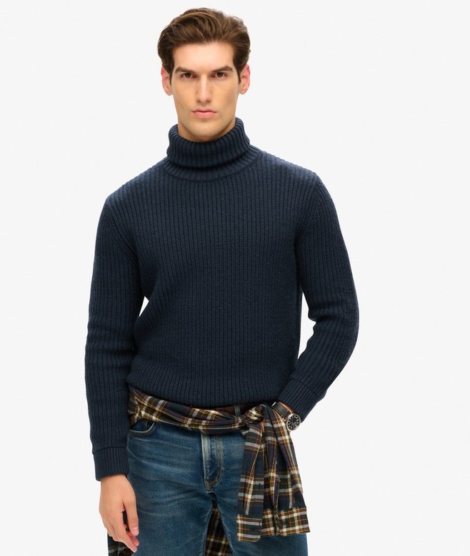 superdry The Merchant Store - Textured Roll Neck Jumper
