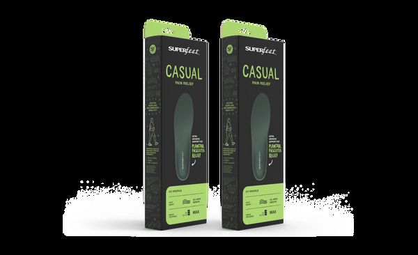 superfeet Casual Pain Relief 2-Pack Plantar fasciitis high arch pain heel pain knee pain