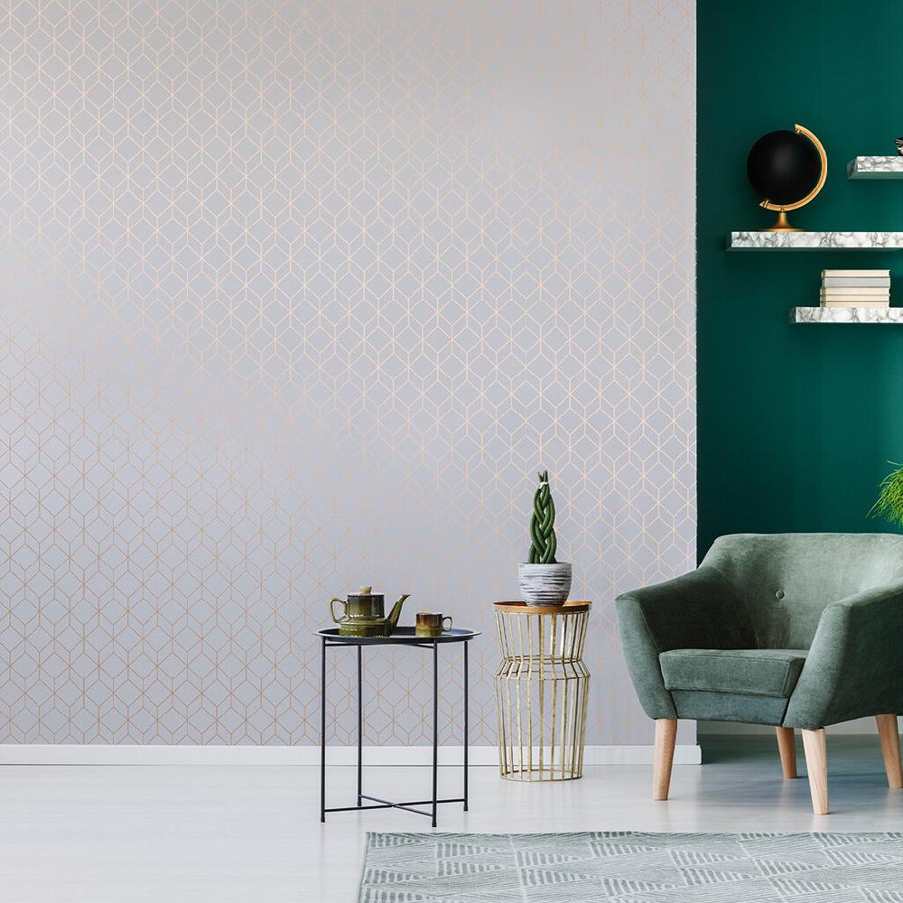 Superfresco Easy Myrtle Geo Grey & Rose Gold