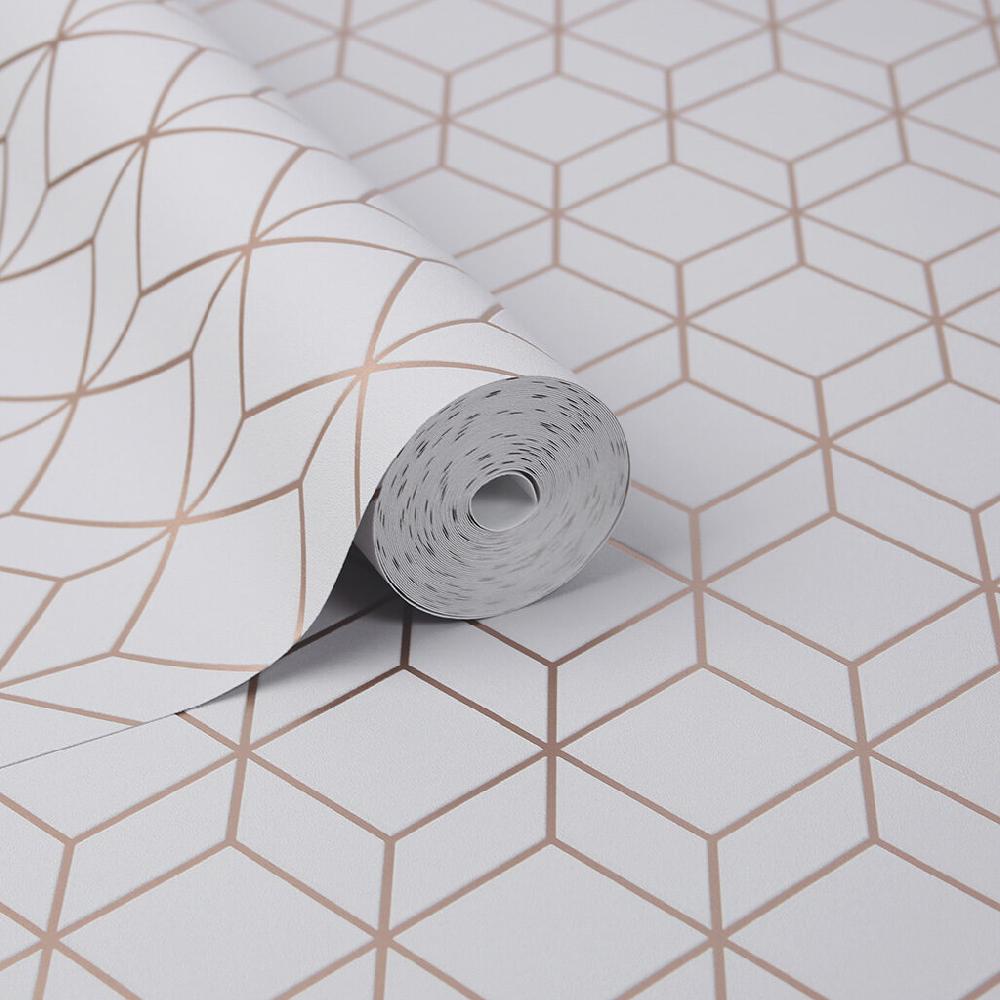 Superfresco Easy Myrtle Geo Grey & Rose Gold