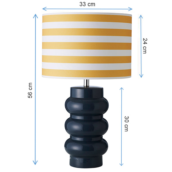 Superliving Lyon Table Lamp - Storm Blue/Yellow Stripe