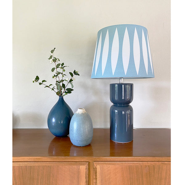 Superliving Paris Table Lamp - Charcoal/Aqua Blue Ellipse
