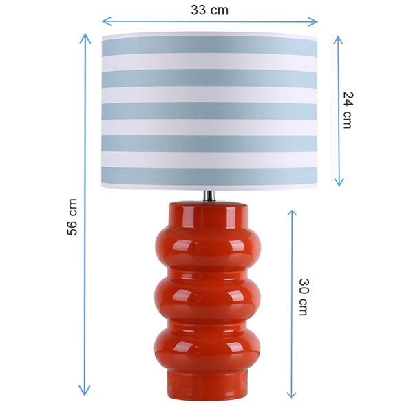 Superliving Lyon Table Lamp - Orange/Aqua Stripe