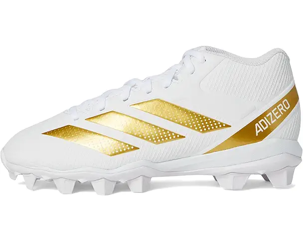 Supply Lab Adidas Kids Adizero Impact.2 Molded American Football Shoes (Toddler/Little Kid/Big Kid) White/Gold Metallic/White
