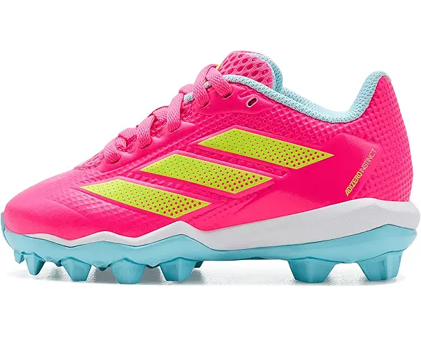 Supply Lab Adidas Kids AdiZero Instinct 2.0 Molded Softball Cleats (Toddler/Little Kid/Big Kid) Lucid Pink/Lucid Lemon/Bliss Blue