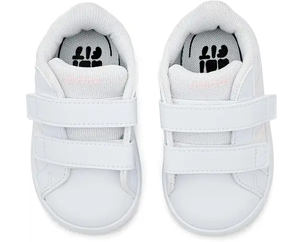 Supply Lab Adidas Kids Grand Court 3.0 Hook And Loop Shoes Unisex White/Iridescent/White