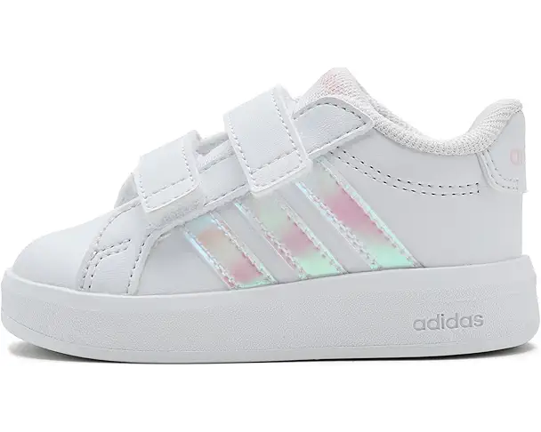 Supply Lab Adidas Kids Grand Court 3.0 Hook And Loop Shoes Unisex White/Iridescent/White