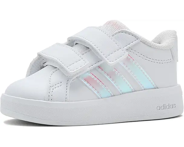 supply lab adidas Kids Grand Court 3.0 Hook and Loop Shoes Unisex White/Iridescent/White