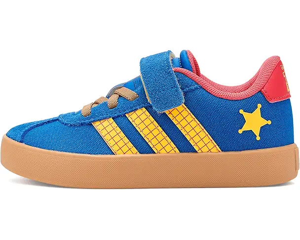 Supply Lab Adidas Kids Vl Court Woody El Shoes (Little Kid) Bright Royal/Bold Gold/Semi Lucid Red