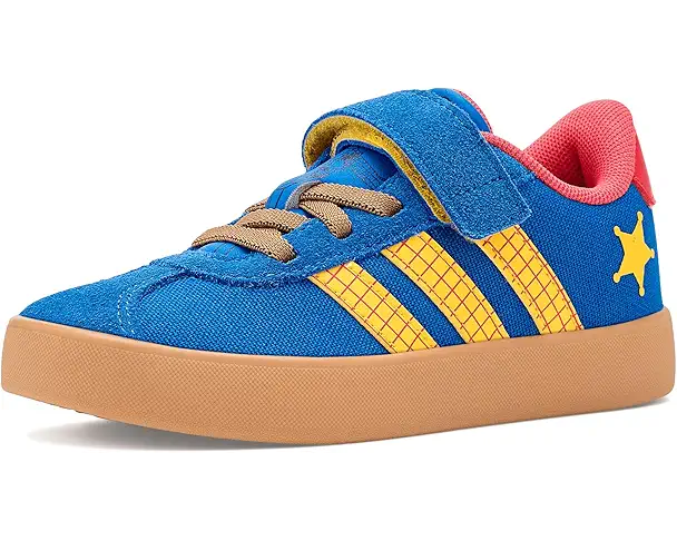 supply lab adidas Kids Vl Court Woody El Shoes (Little Kid) Bright Royal/Bold Gold/Semi Lucid Red