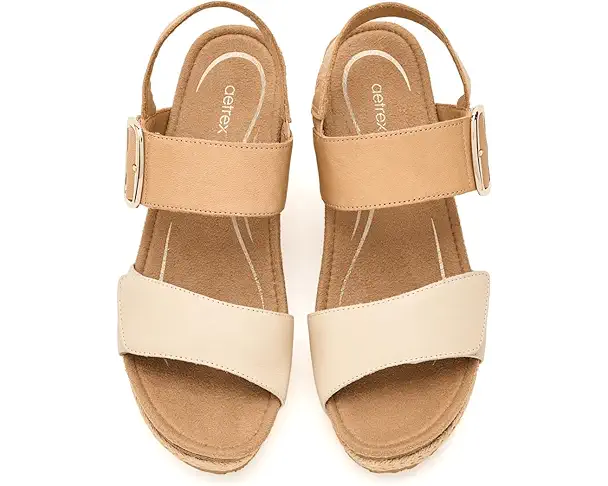 Supply Lab Aetrex Ashley Adjustable Wedge Sandals Women's Off White