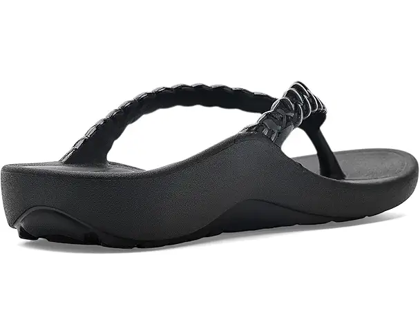 Supply Lab Aetrex Vicki Thong Sandal Women's Black Gloss