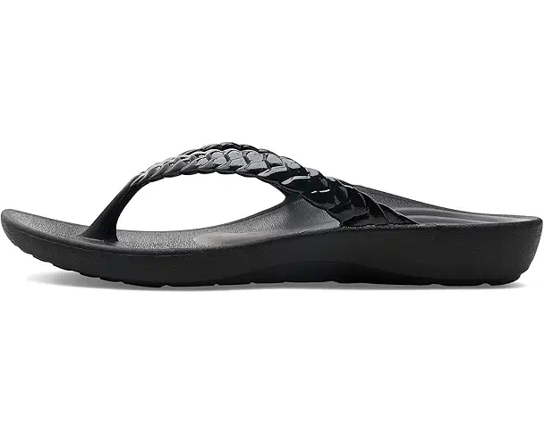 Supply Lab Aetrex Vicki Thong Sandal Women's Black Gloss