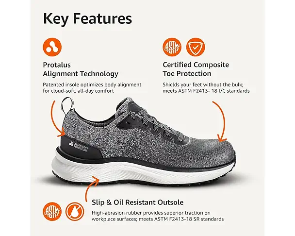 Supply Lab Amazon Basics Work Safety Shoes With Protalus Alignment Technology Unisex Slate Grey