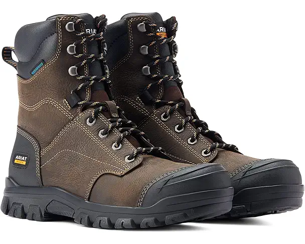 supply lab Ariat Treadfast 8" Waterproof Work Boots Men's Dark Brown