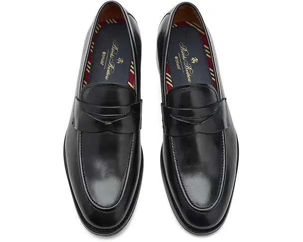 Supply Lab Brooks Brothers Glenrock Men's Black Leather Smooth