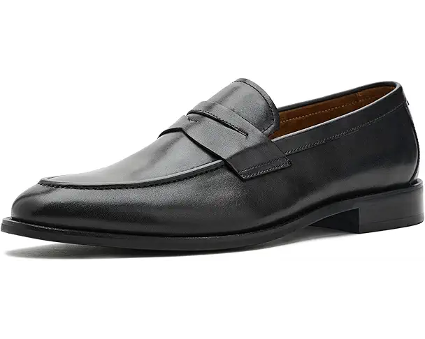 supply lab Brooks Brothers Glenrock Men's Black Leather Smooth