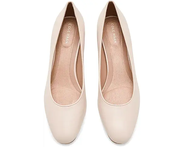 Supply Lab Cole Haan 45MM High Heel Go-To Shayla Block Heel Women's Sand Dollar Leather