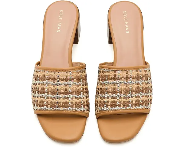 Supply Lab Cole Haan Calli Single Band Block Heel Women's Neutral Woven/Biscuit