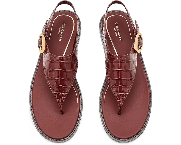 Supply Lab Cole Haan Kami Thong Women's Mahogany Crocodile Print Leather