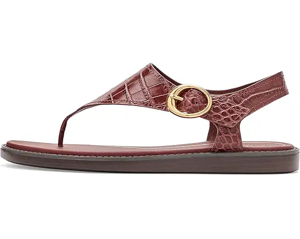 Supply Lab Cole Haan Kami Thong Women's Mahogany Crocodile Print Leather