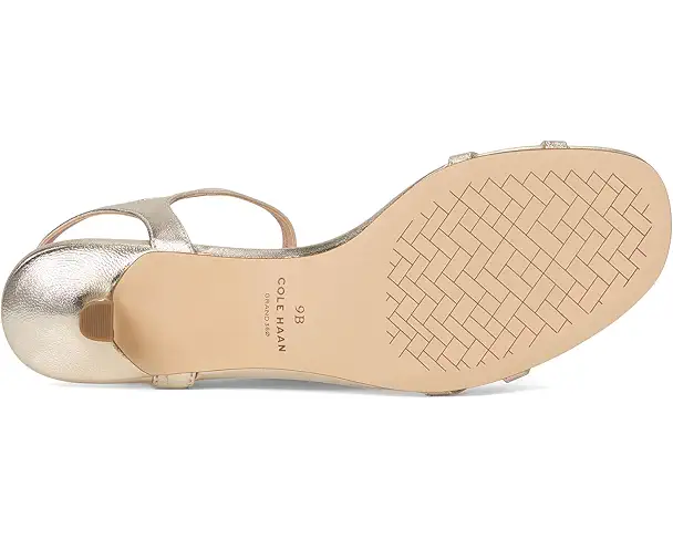 Supply Lab Cole Haan Leni Kitten Heel Strappy Sandals 40mm Women's Soft Gold Leather