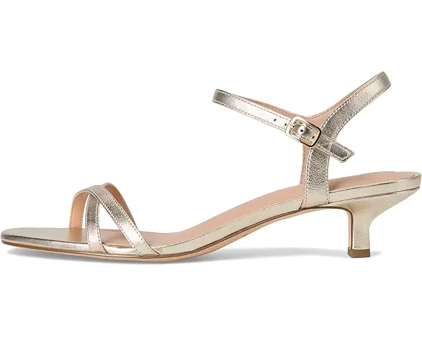 Supply Lab Cole Haan Leni Kitten Heel Strappy Sandals 40mm Women's Soft Gold Leather