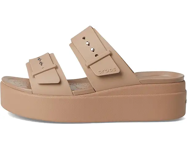 Supply Lab Crocs Brooklyn Buckle Low Wedge Women's Latte