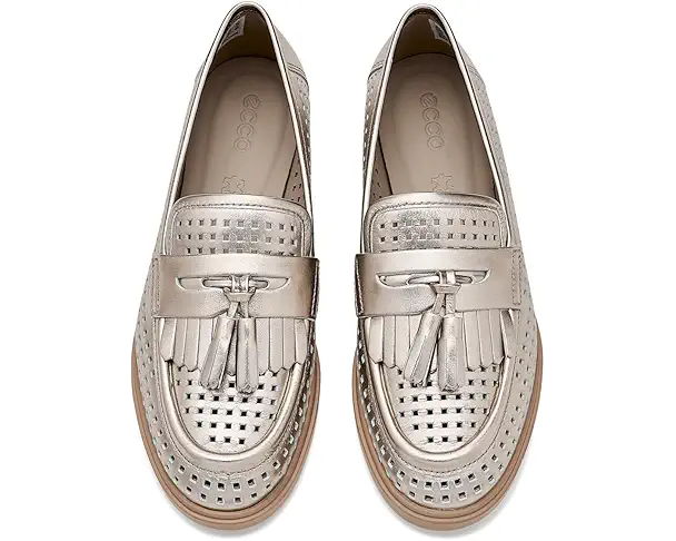 Supply Lab ECCO Dress Classic 15 Perforated Tassel Loafers Women's Pure Cashmere Foil