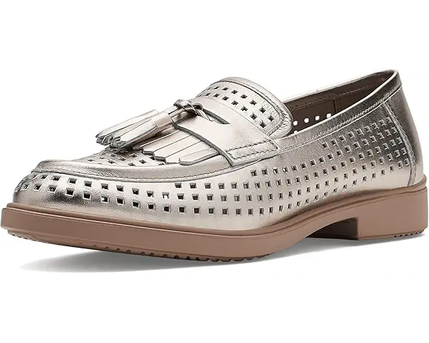 supply lab ECCO Dress Classic 15 Perforated Tassel Loafers Women's Pure Cashmere Foil