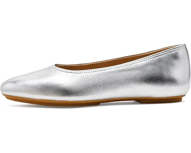 Supply Lab FitFlop Delicato High-Cut Soft-Leather Ballet Flats Women's Silver