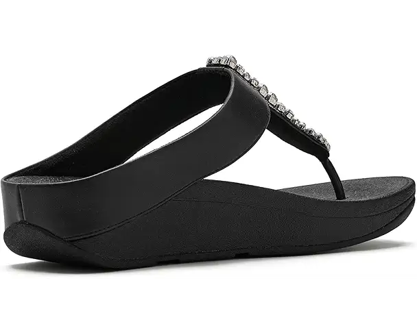 Supply Lab FitFlop Fino Pearls-and-crystal Toe-post Sandals Women's Black