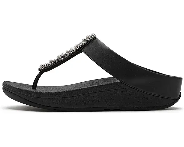 Supply Lab FitFlop Fino Pearls-and-crystal Toe-post Sandals Women's Black