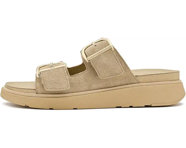 Supply Lab FitFlop Gen FF Buckle Two Bar Suede Slides Women's Cappuccino